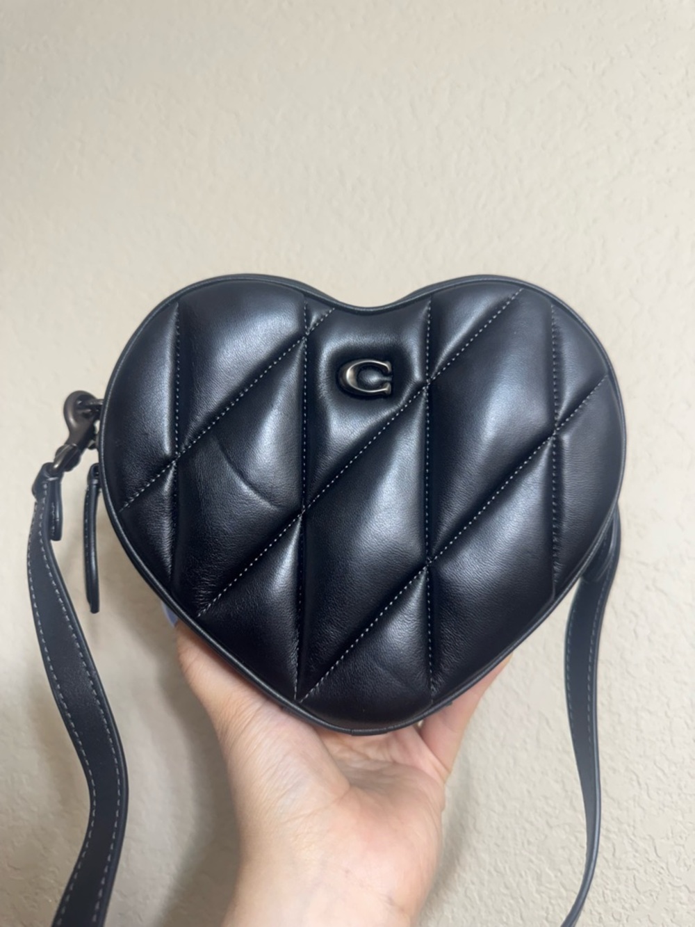 Coach Black Quilted Heart Crossbody bag